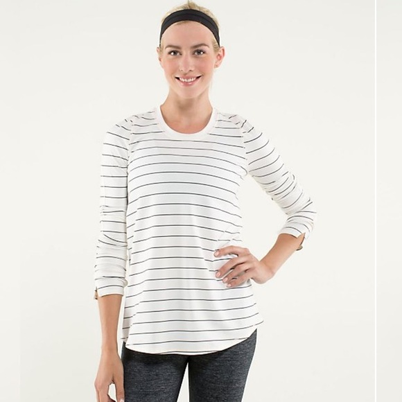 lululemon athletica Tops - Lululemon Tuck and Flow Striped Long Sleeve